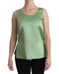 Dolce & Gabbana - Sleeveless 100% Silk Top Tank Blouse - Lyst