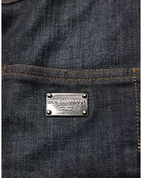 Dolce & Gabbana - Cotton Spandex Low Waist Denim Mini Skirt - Lyst