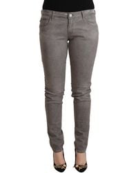 Acht - Gray Cotton Low Waist Skinny Push Up Denim Jeans - Lyst