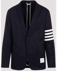 Thom Browne - Navy Unconstructed Cotton Classic Jacket - Lyst
