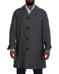 Dolce & Gabbana - Elegant Plaid Trench Coat - Lyst