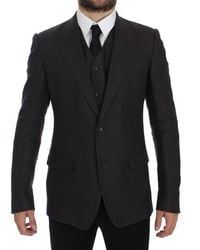 Dolce & Gabbana - Slim Fit Linen Blazer Jacket - Lyst