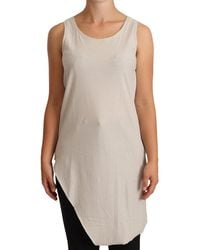 Max Mara - Light Gray 100% Cotton Sleeveless Razor Back Tank Top - Lyst