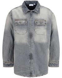 Off-White c/o Virgil Abloh - Gray Cotton Denim Jacket - L - Lyst