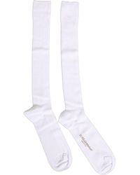Dolce & Gabbana - Men White Viscose Over The Calf Accessory Socks - Lyst
