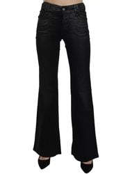 John Galliano - Black Washed High Waist Flared Denim Casual Pants Jeans - Lyst