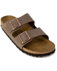 Birkenstock - Brown Leather Flat Sandals - Lyst
