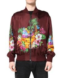 Dolce & Gabbana - Tropical Print Silk Jacket - Lyst