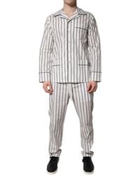 Dolce & Gabbana - Stripes Cotton Pajama Set Sleepwear - Lyst