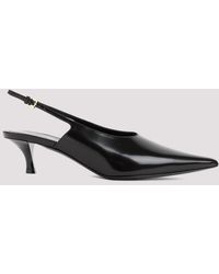 Givenchy - Black Leather Show Kitten Heels Slingback Pumps - Lyst