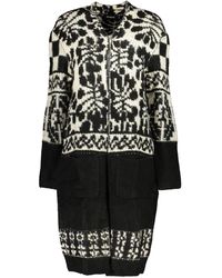 Desigual - Chic Long Sleeved Coat With Contrast Details - Lyst