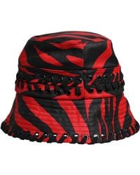 Dolce & Gabbana - Black Red Stripe Polyester Wide Brim Bucket Hat - Lyst