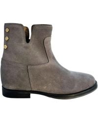 Borbonese - Grey Leather Boot - Lyst
