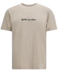 Off-White c/o Virgil Abloh - Beige Cotton T-shirt - L - Lyst