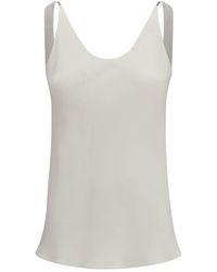 Brunello Cucinelli - Beige Silk Blouse - Lyst