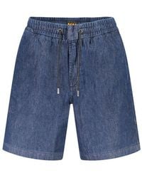 BOSS - Blue Cotton Men's Jean Shorts - Lyst