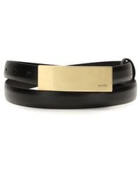 KHAITE - Black Calf Leather Bos Taurus Regular Belt - Lyst