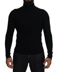 Dolce & Gabbana - Elegant Wool Half Zip Turtleneck Sweater - Lyst
