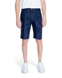 Antony Morato - Blue Linen Bermuda Shorts - Lyst