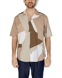 Only & Sons - Brown Cotton Shortsleeve Shirt - Lyst