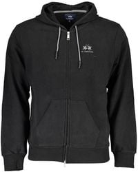 La Martina - Sleek Hooded Cotton Sweatshirt - Lyst