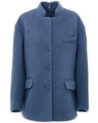 Gucci - Light Blue Wool Jackets & Coat - Lyst