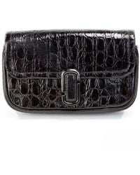 Marc Jacobs - The Mini Shoulder Bag Black Embossed Leather Crossbody Bag - Lyst