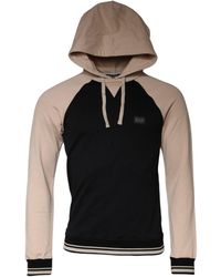 Dolce & Gabbana - Black Beige Hooded Men Sweatshirt Sweater - Lyst