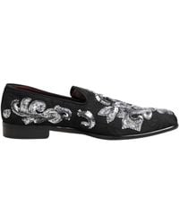 Dolce & Gabbana - Embellished Velvet Loafers - Lyst