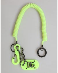 Dolce & Gabbana - Green Springy Key Holder Dg Logo Men's Keychain Keyring - Lyst