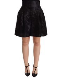 Dolce & Gabbana - Floral Brocade High Waist Mini Shorts - Lyst