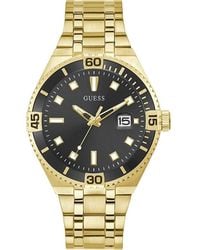 Guess - Watches Premier S Analogue Quartz Watch With Stainless Steel Bracelet Gw0330g2 - Lyst