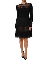 Dolce & Gabbana - Lace Panel Dress - Lyst
