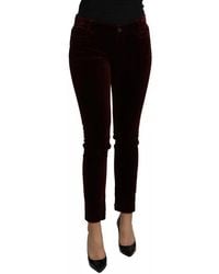 Dolce & Gabbana - Velvet Stretch Slim Fit Pants - Lyst
