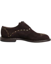 Dolce & Gabbana - Brown Velvet Lace Up Oxford Dress Shoes - Lyst