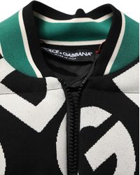 Dolce & Gabbana - Logo Full Zip Bomber Jacket Polyester Viscose Clothing - Lyst