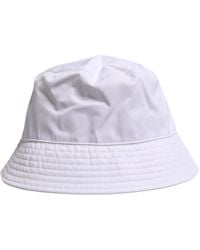 Dolce & Gabbana - White Cotton Wide Brim Bucket Hat - Lyst