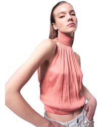 Pinko - Pink Polyester Tops & T - Lyst