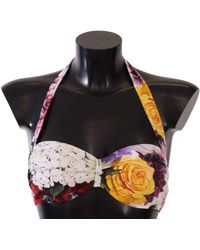 Dolce & Gabbana - Chic Floral Print Bikini Top - Lyst