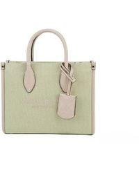 Michael Kors - Mirella Small Powder Blush Canvas Shopper Crossbody Handbag Purse - Lyst