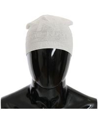 CoSTUME NATIONAL - Beanie White Wool Blend Brandedt - Lyst