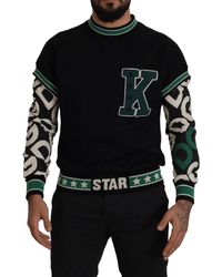 Dolce & Gabbana - Cotton Sweatshirt With Dg Logo Print And Patch - Lyst