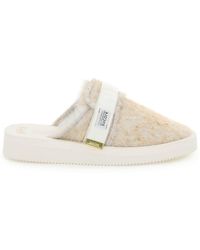 Suicoke Zavo Suede Sabot With Shearling in Beige (Natural) for Men 
