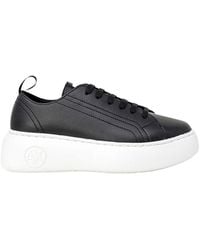 ARMANI EXCHANGE - Black Synthetic Leather Sneaker - Lyst