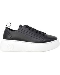 ARMANI EXCHANGE - Black Synthetic Leather Sneaker - Lyst