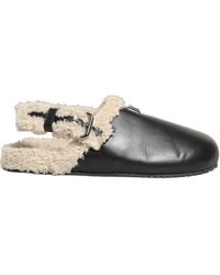 Dolce & Gabbana - Beige Black Fur Shearling Slides Sandals Shoes - Lyst