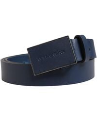 Dolce & Gabbana - Men Blue Calf Leather Logo Metal Buckle Belt - Lyst