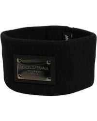 Dolce & Gabbana - Men Black Cashmere Logo Plaque Head Band One Size Hat - Lyst