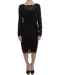 Dolce & Gabbana - Silk Stretch Sheath Dress - Lyst