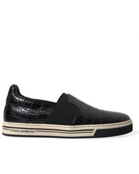Dolce & Gabbana - Rome Slip-on Sneakers In Crocodile Leather - Lyst